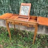 Louis XV style dressing table in veneer wood and marquetry