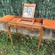 Louis XV style dressing table in veneer wood and marquetry