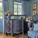 Antique English wooden commode with mirror.