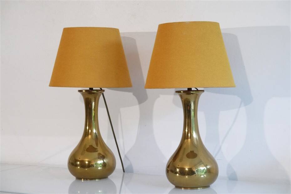 Pair of brass lamps 1960
