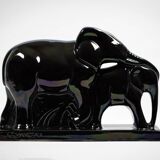 Charles lemanceau, saint-clément earthenware factory - elephant and baby elephant