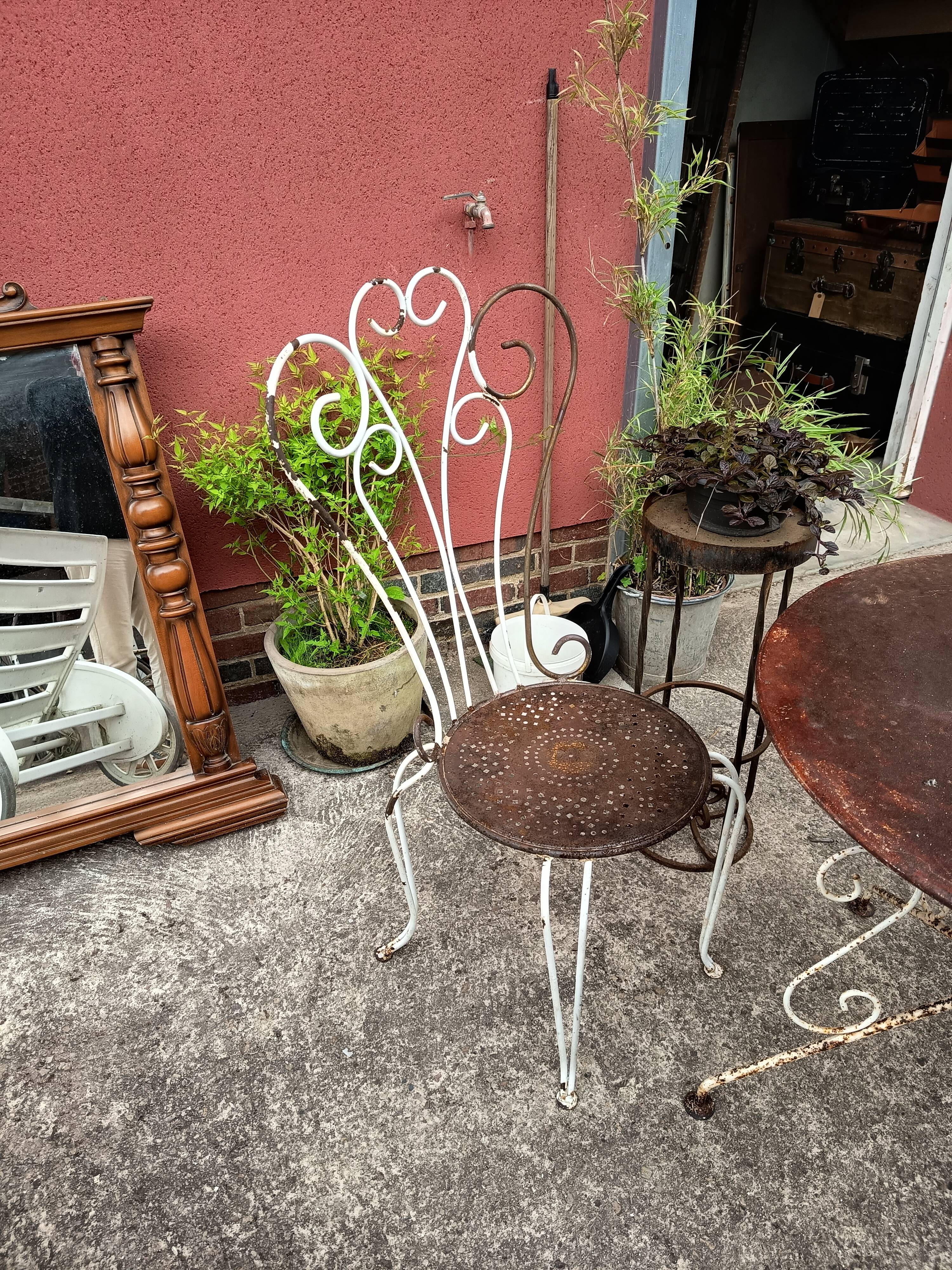 Small old wrought iron garden furniture