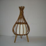 Rattan tripod lamp from the 50s