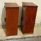 Oak bedside tables, vintage pair