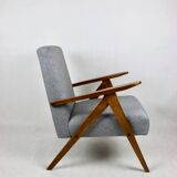 Vintage Grey Tweed Var Lounge Chair, 1970s