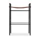 Jeu de 3 tabourets de bar Artisan contemporain en cuir cognac et métal noir