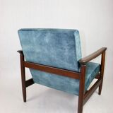 GFM-142 Chair in Blue Chameleon Velvet by Edmund Homa, 1970s
