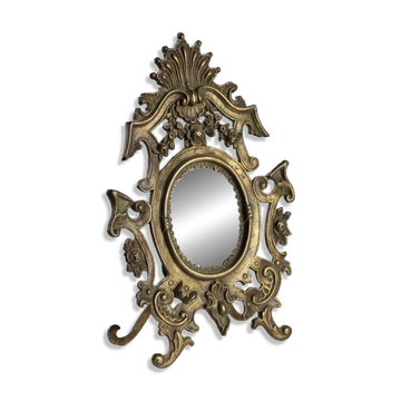 Antique table mirror in bronze, Italy, 19th-20th century