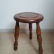 Vintage turned wood tripod country stool