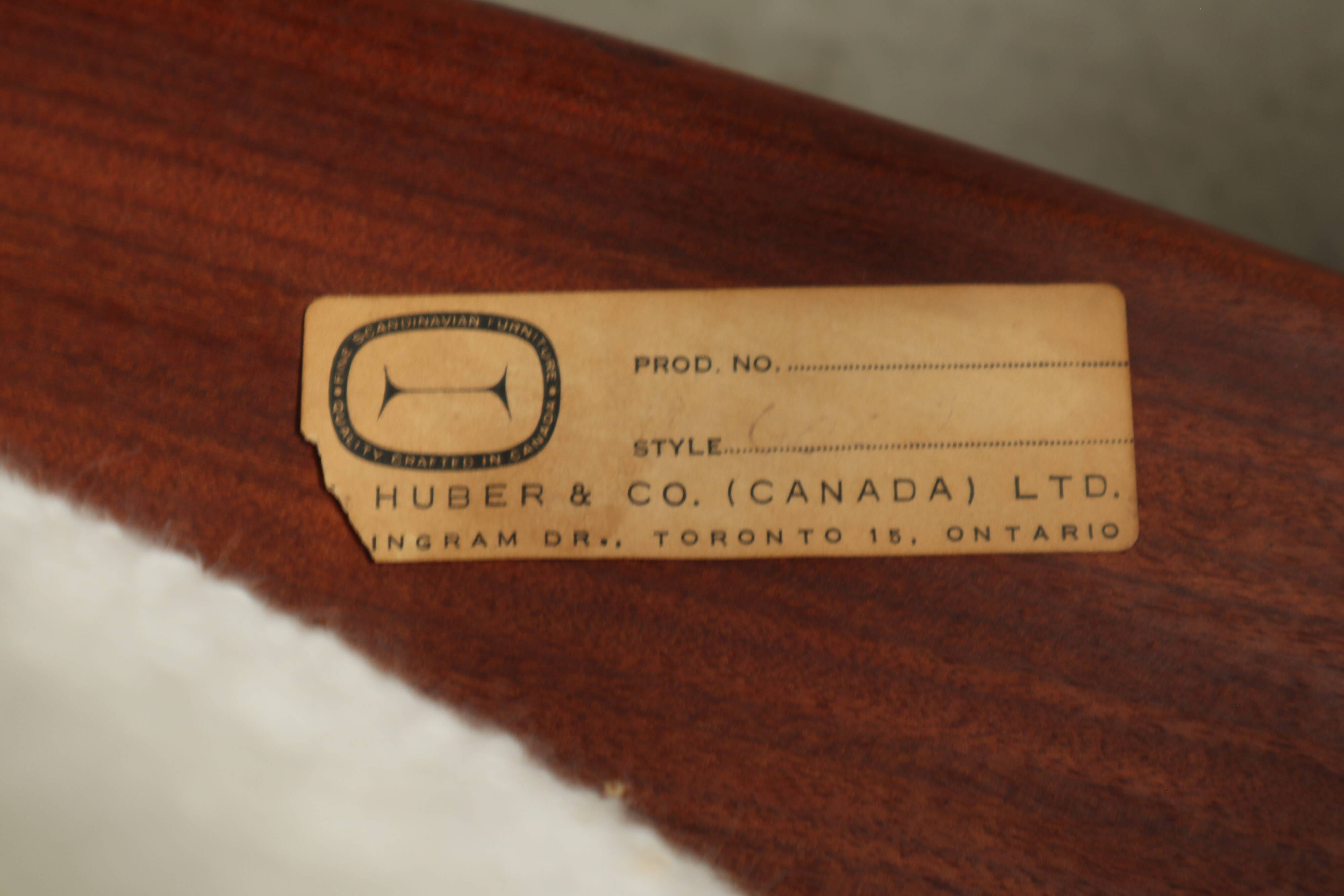 Vintage Teak "Scoop" chair with ottoman by R.Huber & Co