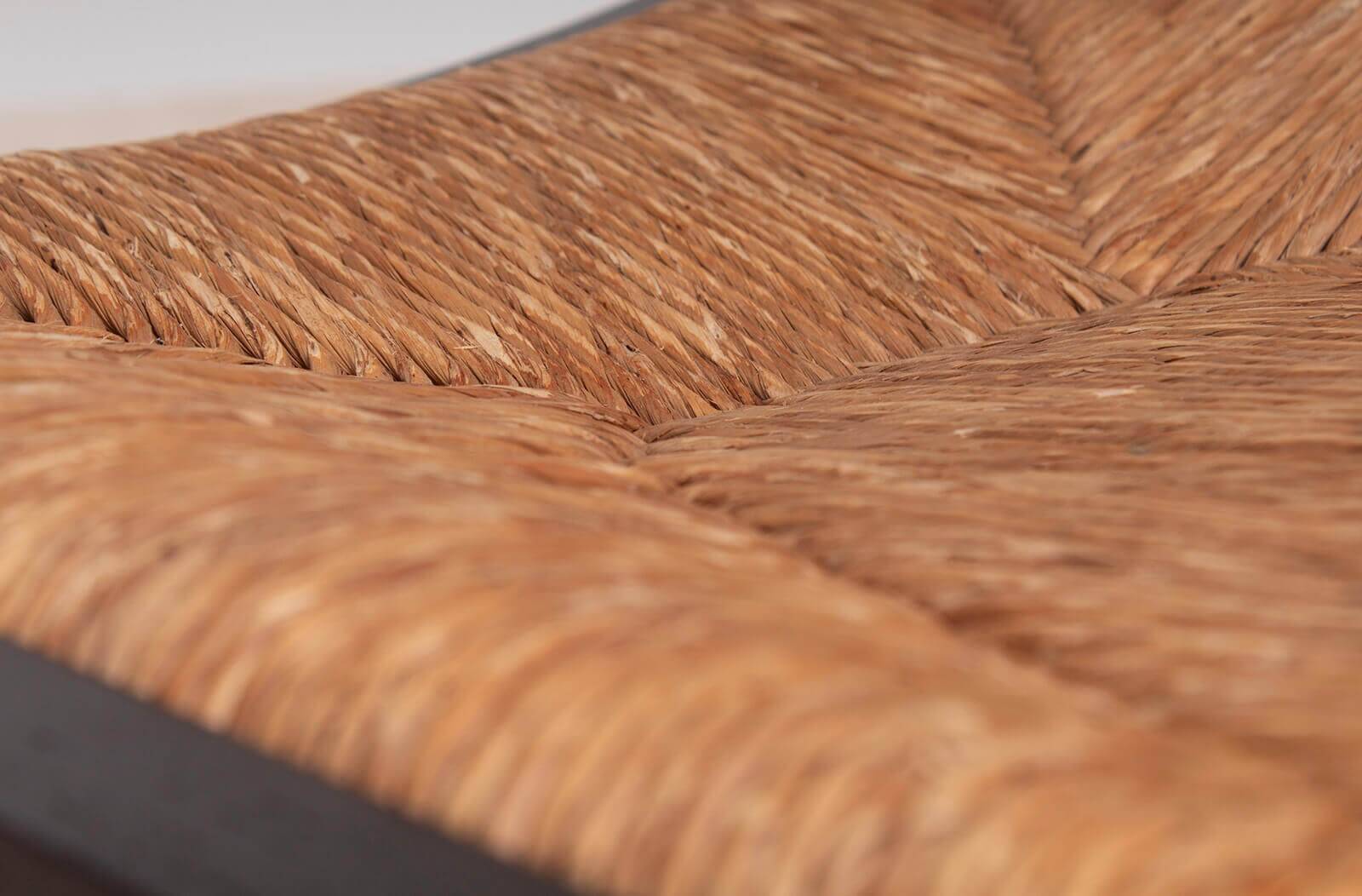 Vintage dining set, 4 chairs, extendable dining table, rope seating, 1970s