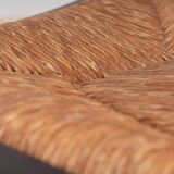 Vintage dining set, 4 chairs, extendable dining table, rope seating, 1970s