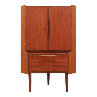 Cabinet d'angle en teck, design danois, années 1970, production : Danemark