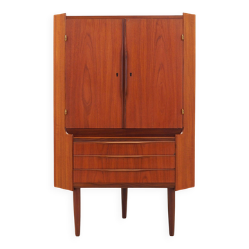 Cabinet d'angle en teck, design danois, années 1970, production : Danemark
