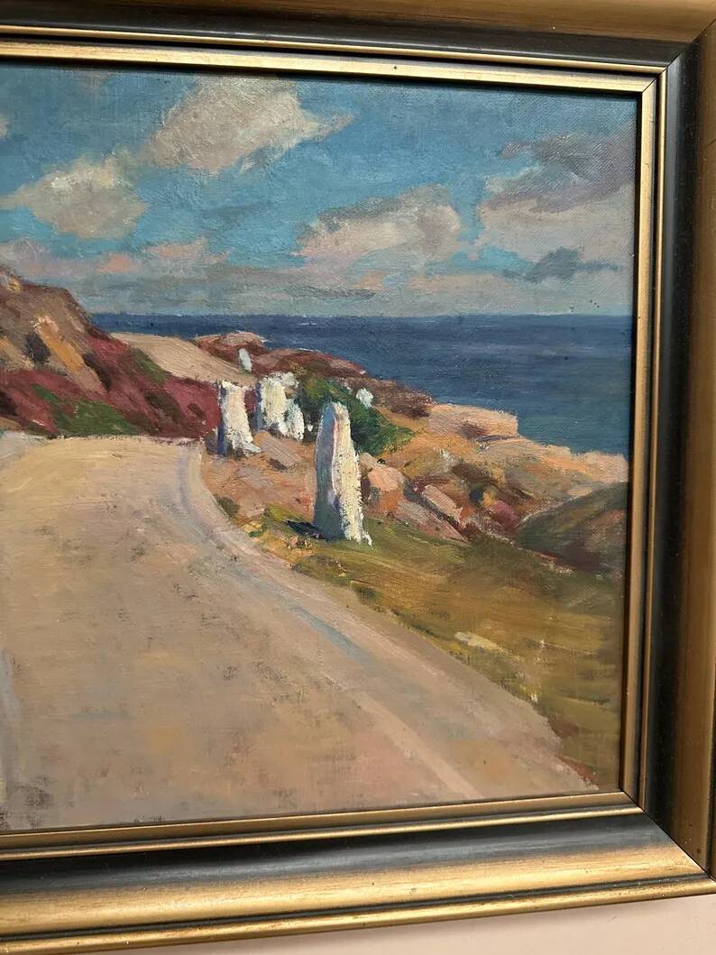 Original Swedish Oil on Canvas – “The Way” by Aksel G Knůdsen – Signed, Vintage & Framed – 52 x 45 cm (24" x 20")