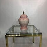 1980s Pink Ceramic Italian Table Lamp Marble Effect Vintage Urn Neo Classic