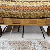 Pair of seats and a vintage ottoman 1970