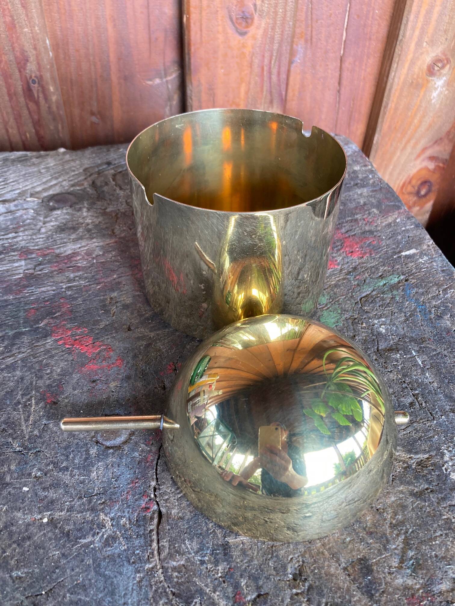 Vintage brass ashtray "Arne Jacobsen", Cylinda-Line 1980/1982