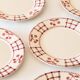 6 assiettes anciennes peintes à la main décor cerise