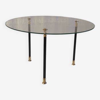 Table basse d'appoint tripode en verre - années 60/70