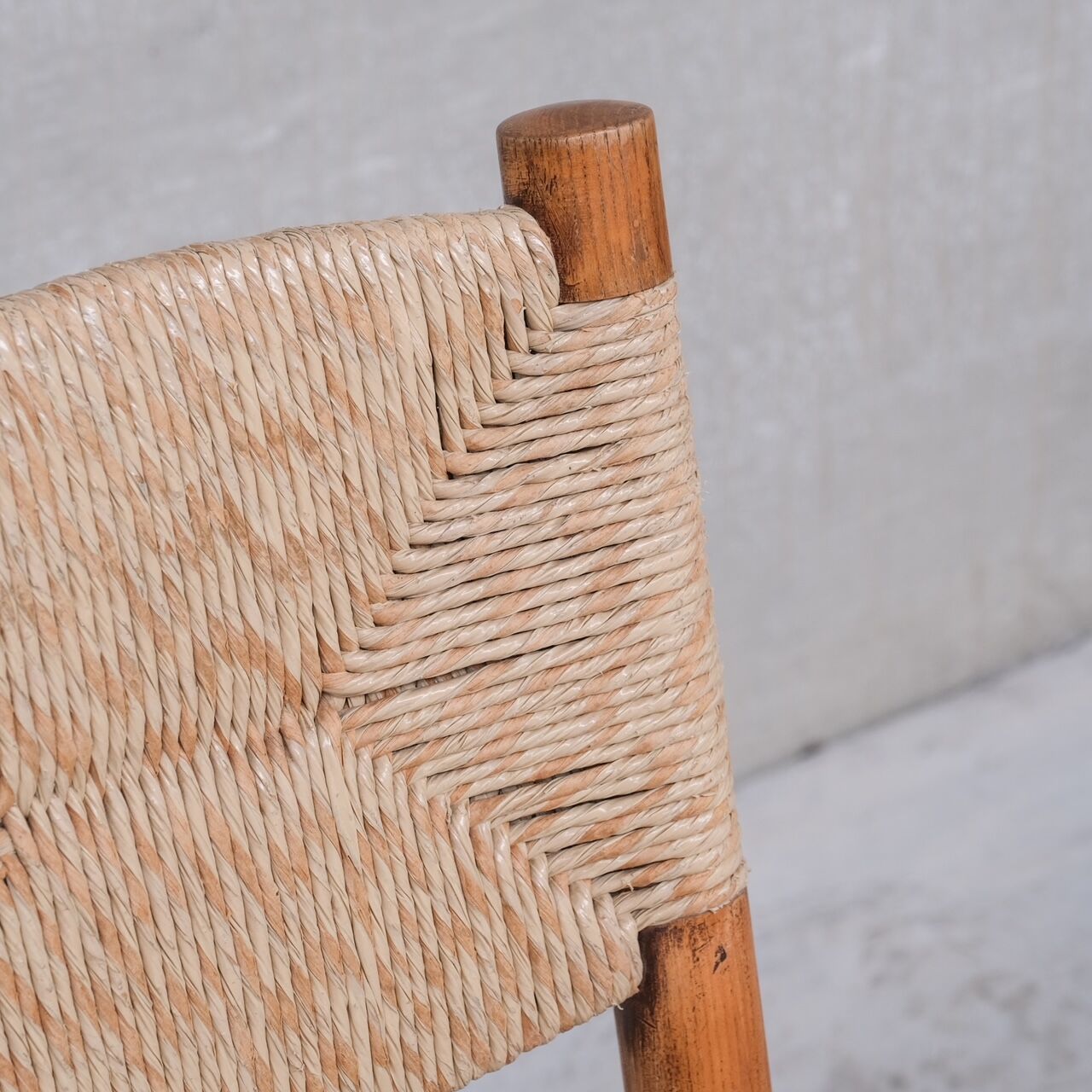 Charlotte Perriand 'Bauche' Model 19 Mid-Century French Rush Dining Chairs