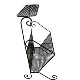 Black metal magazine rack