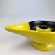 Mid-century yellow and black ceramic cellar rat candle holder