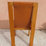 Chaises cuir et orme années 70