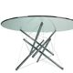 Theodore Waddell for Cassina 714 Tensegrity Chromed Steel Dining Table, 1980s