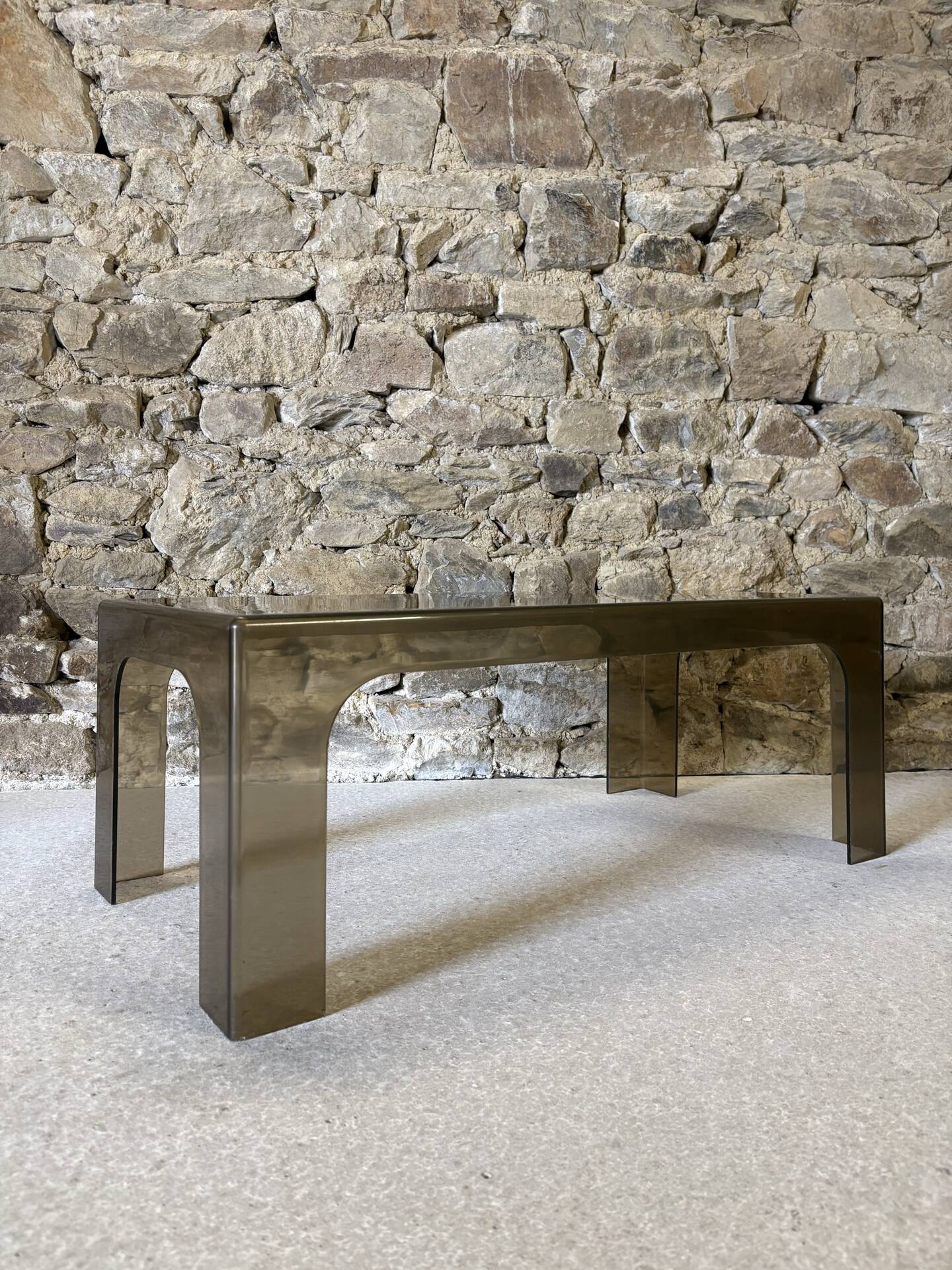 Table basse rectangulaire en plastique moulé, 1970