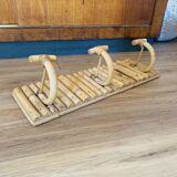 Vintage rattan coat rack