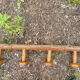 Portemanteau rustique en bois tourné à l'imitation du bambou 1900 4 patères