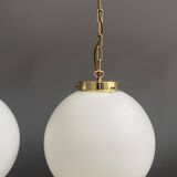 Sphere opal glass hanging lamp 1970s by Kamenicky Senov