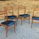 Set of 4 Scandinavian-style teak chairs from the 1970s.