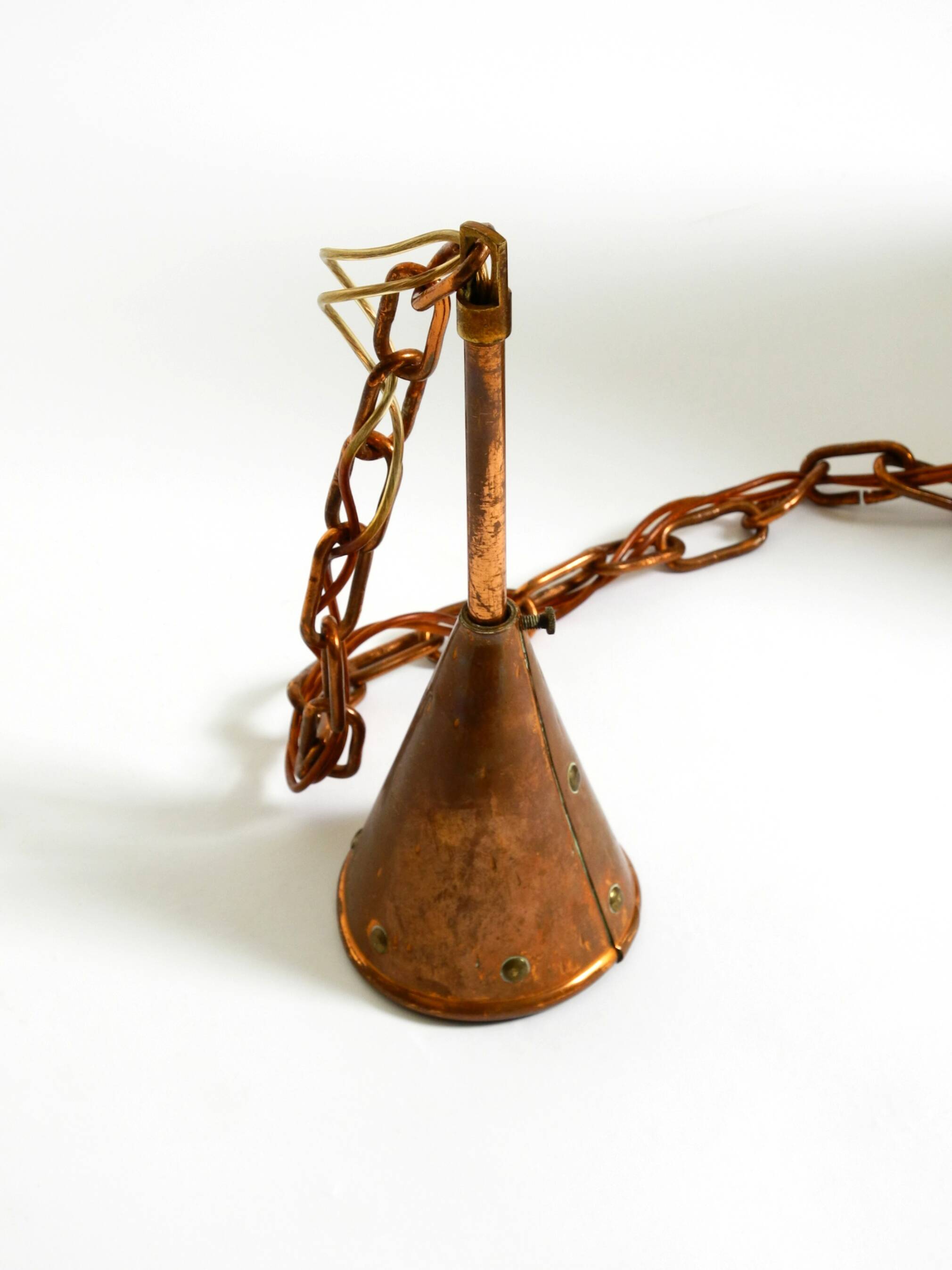 1960s cone pendant lamp in copper by th. valentiner copenhagen denmark