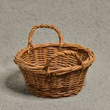 Small vintage wicker storage basket