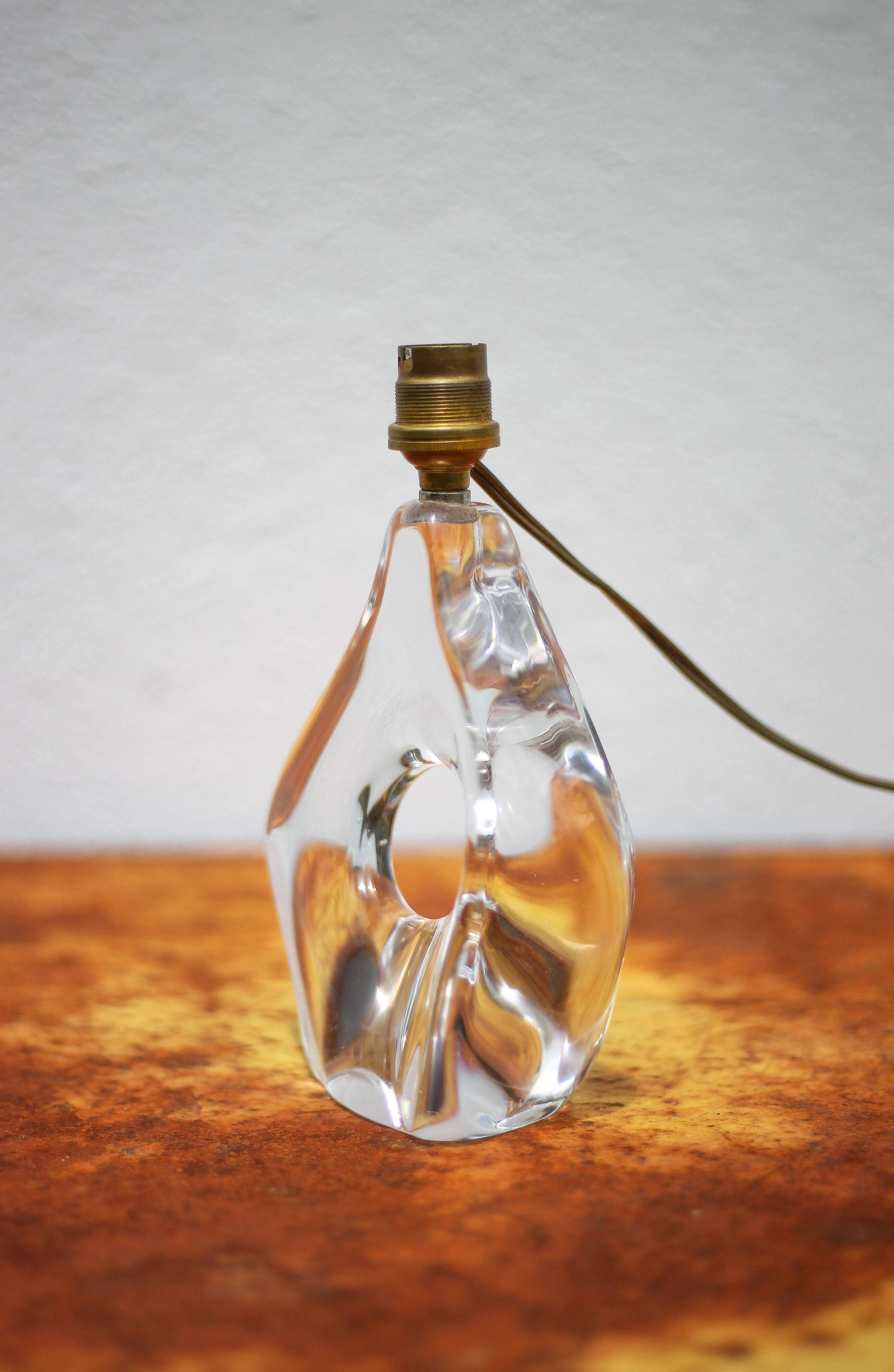 Daum France crystal lamp, vintage lamp, sculptural lamp