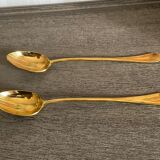 Two jam spoons in gilded metal