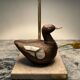 Artifex lamp with cloisonné wooden birds and travertine from the 1960s-70s.