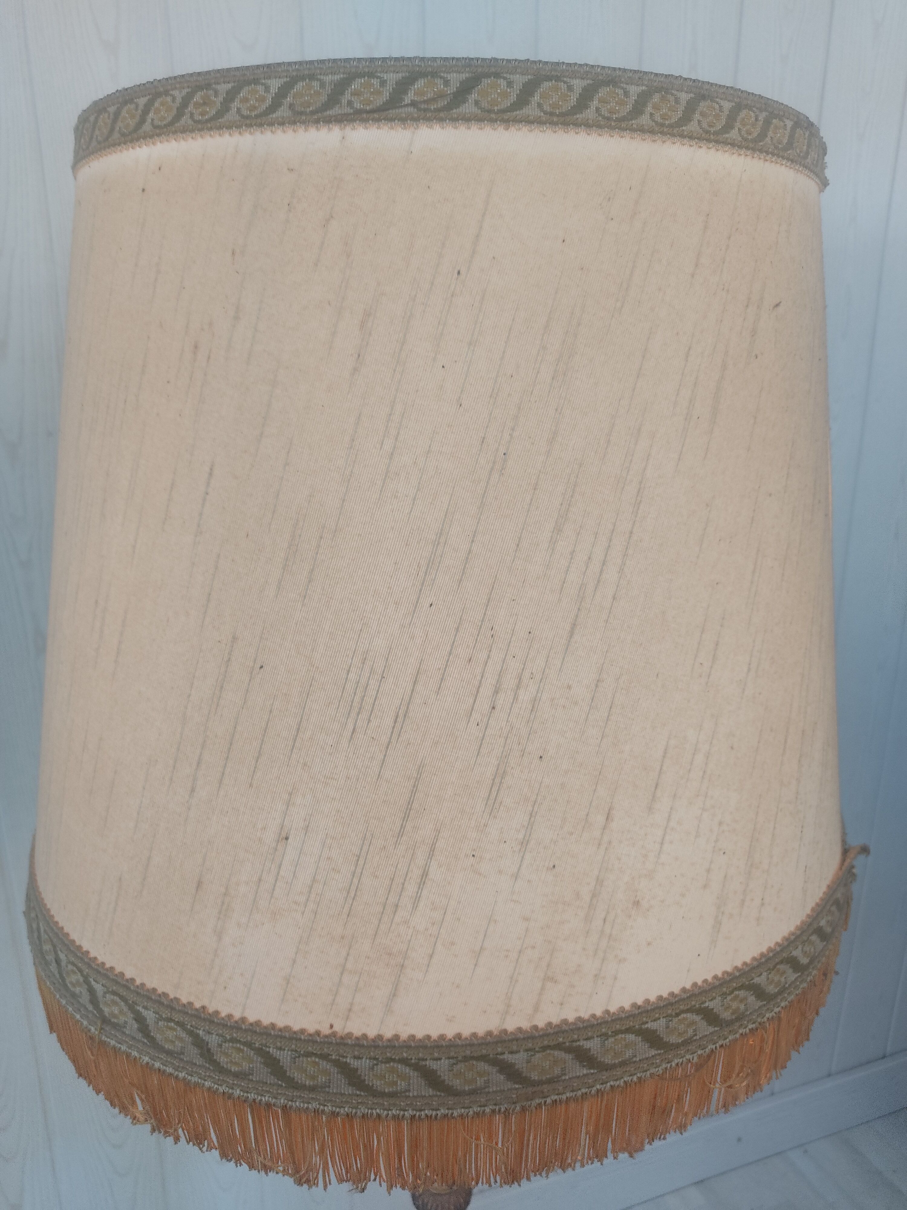 Gilded metal tripod floor lamp