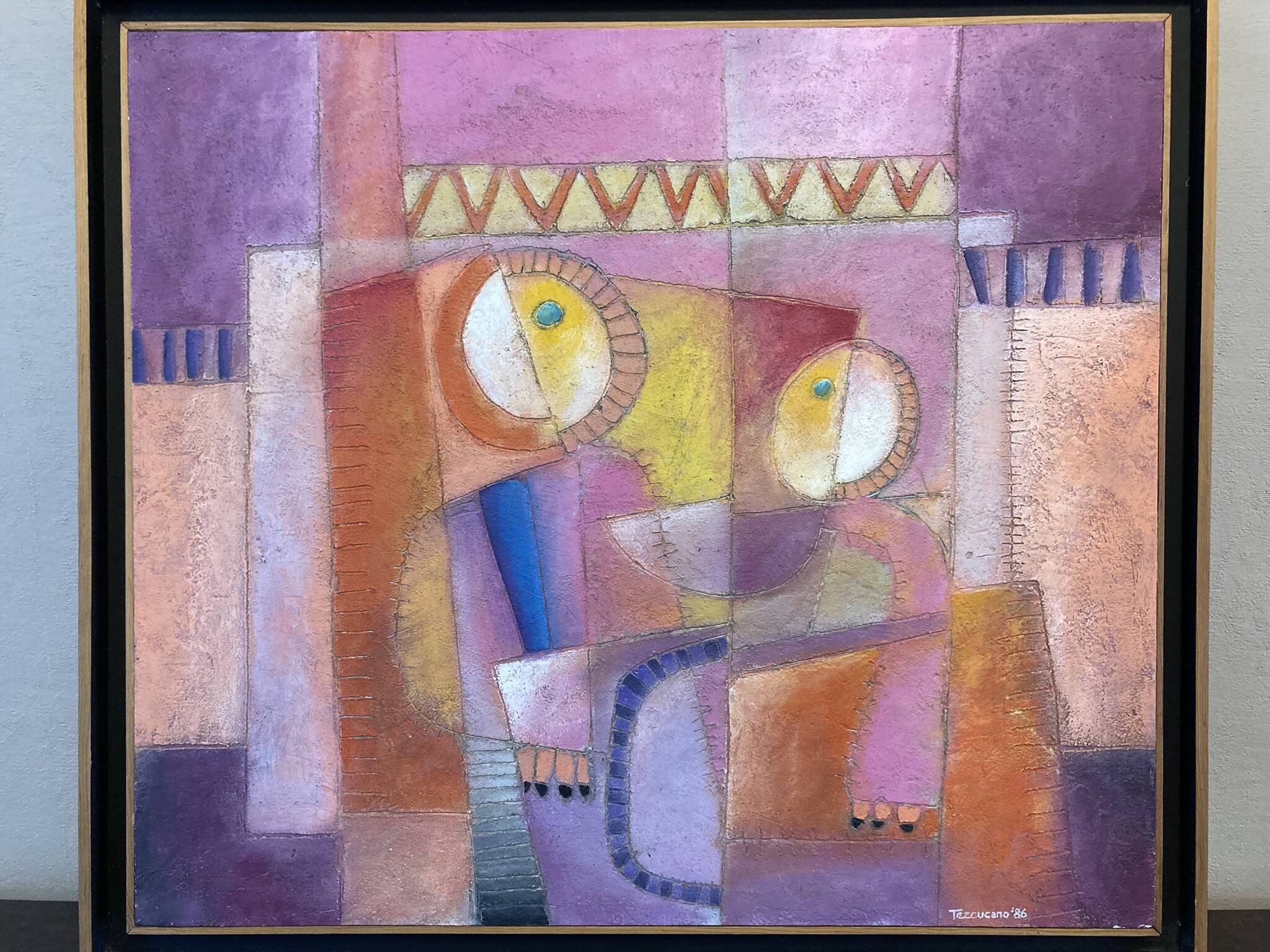 Humberto Tezcucano (Mexico 20th century), Oil on panel, abstract composition