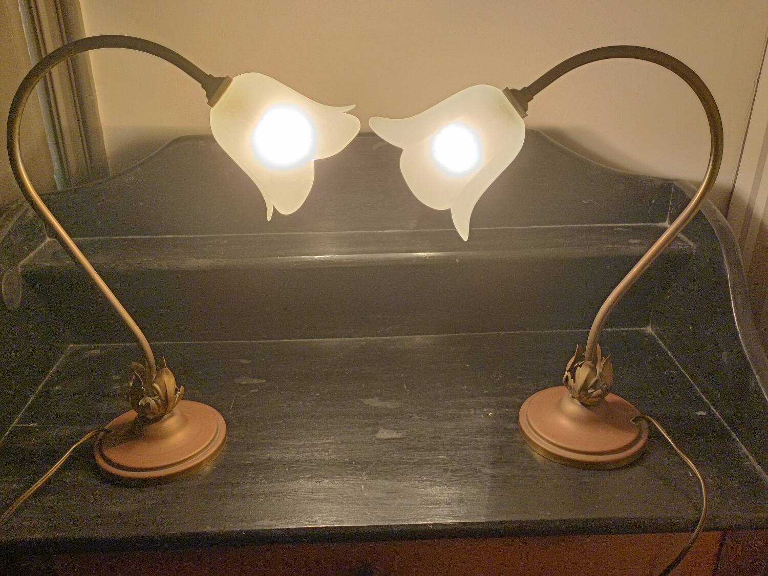 Pair of Art Nouveau style lamps