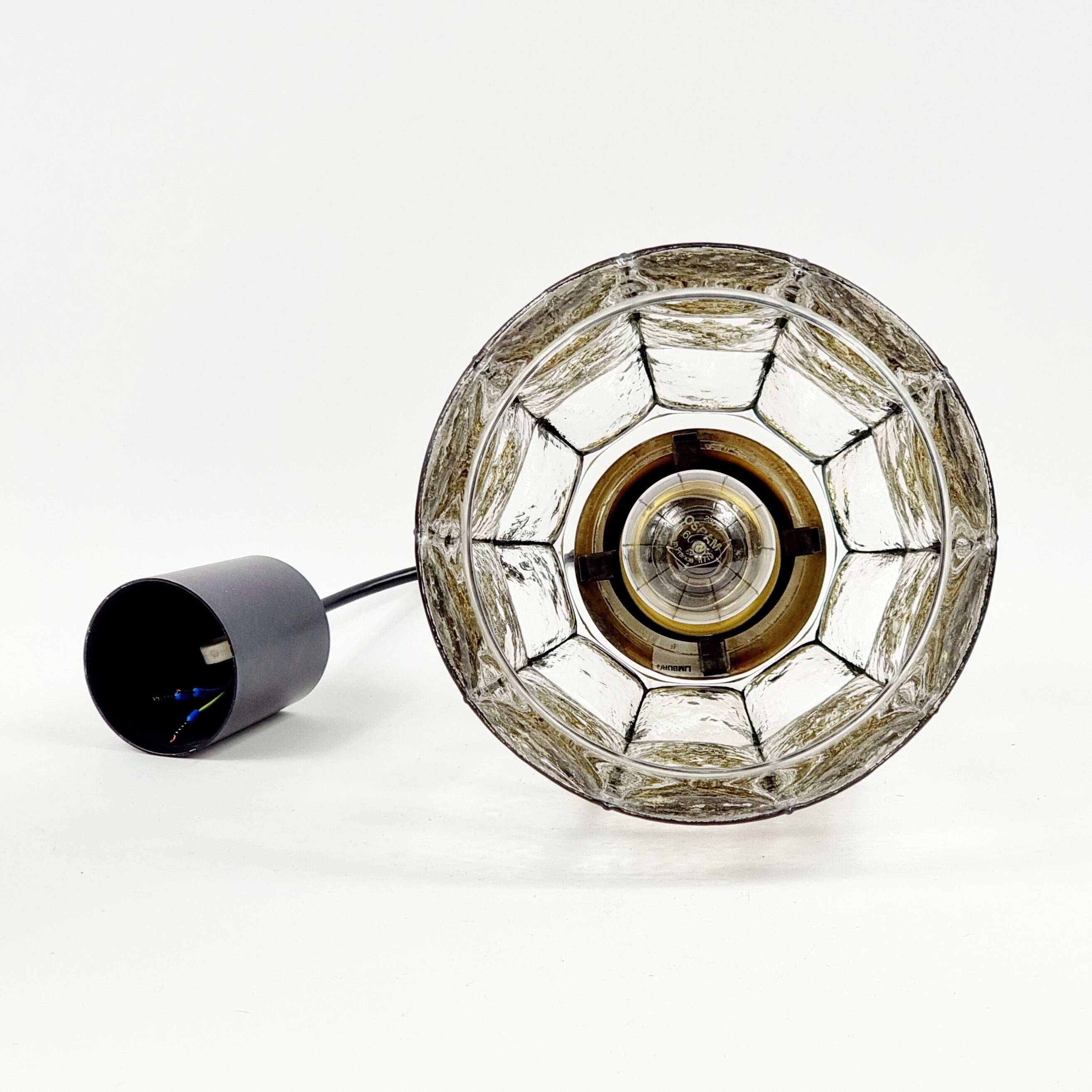 Mid-Century Glass Ceiling Light/Pendant from Limburg, Germany, 1960s