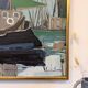 Mid-Century Modern Swedish "Green Sails" Vintage Seascape Oil Painting, Framed