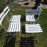 Set of 4 old garden chairs