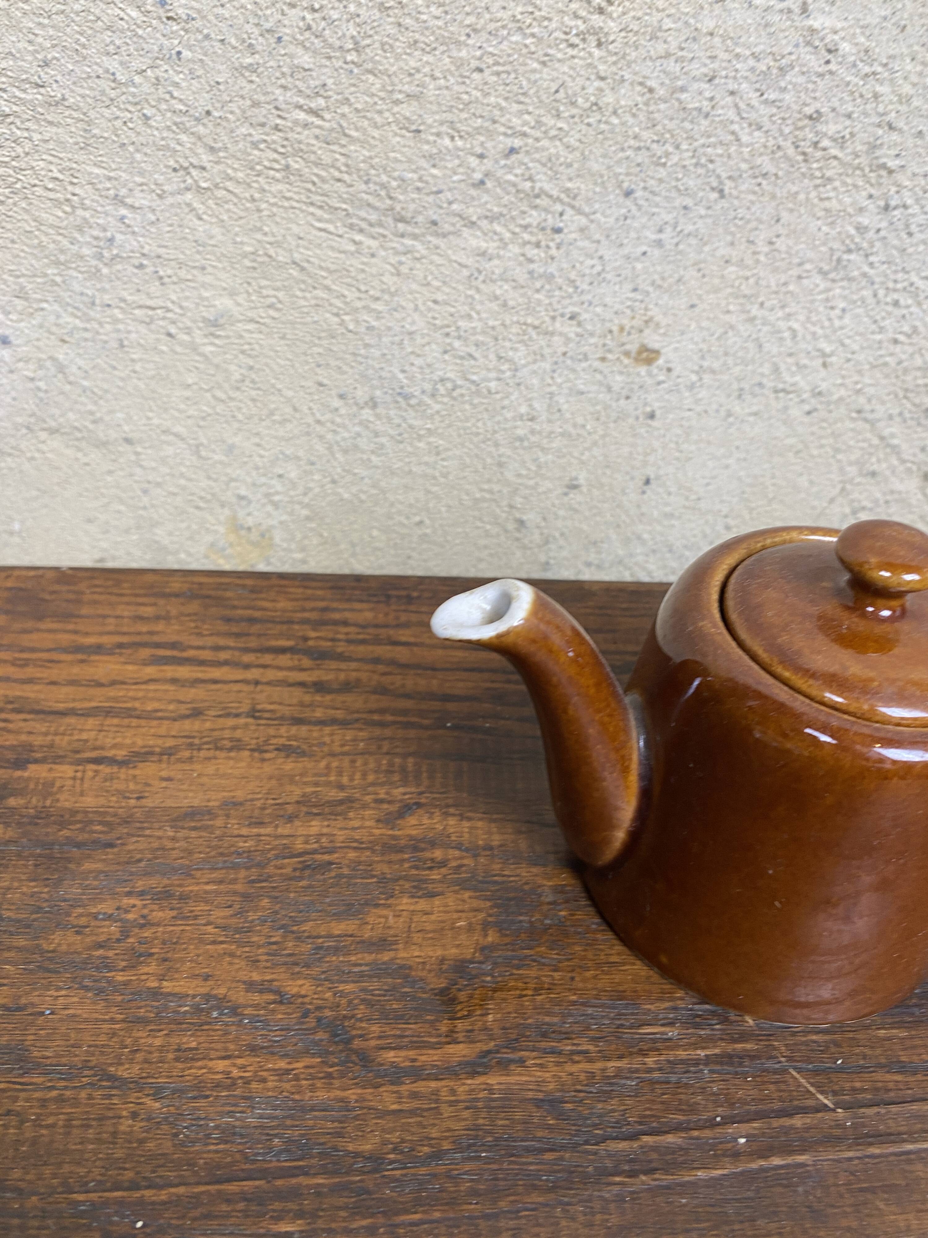 Small vintage brown teapot