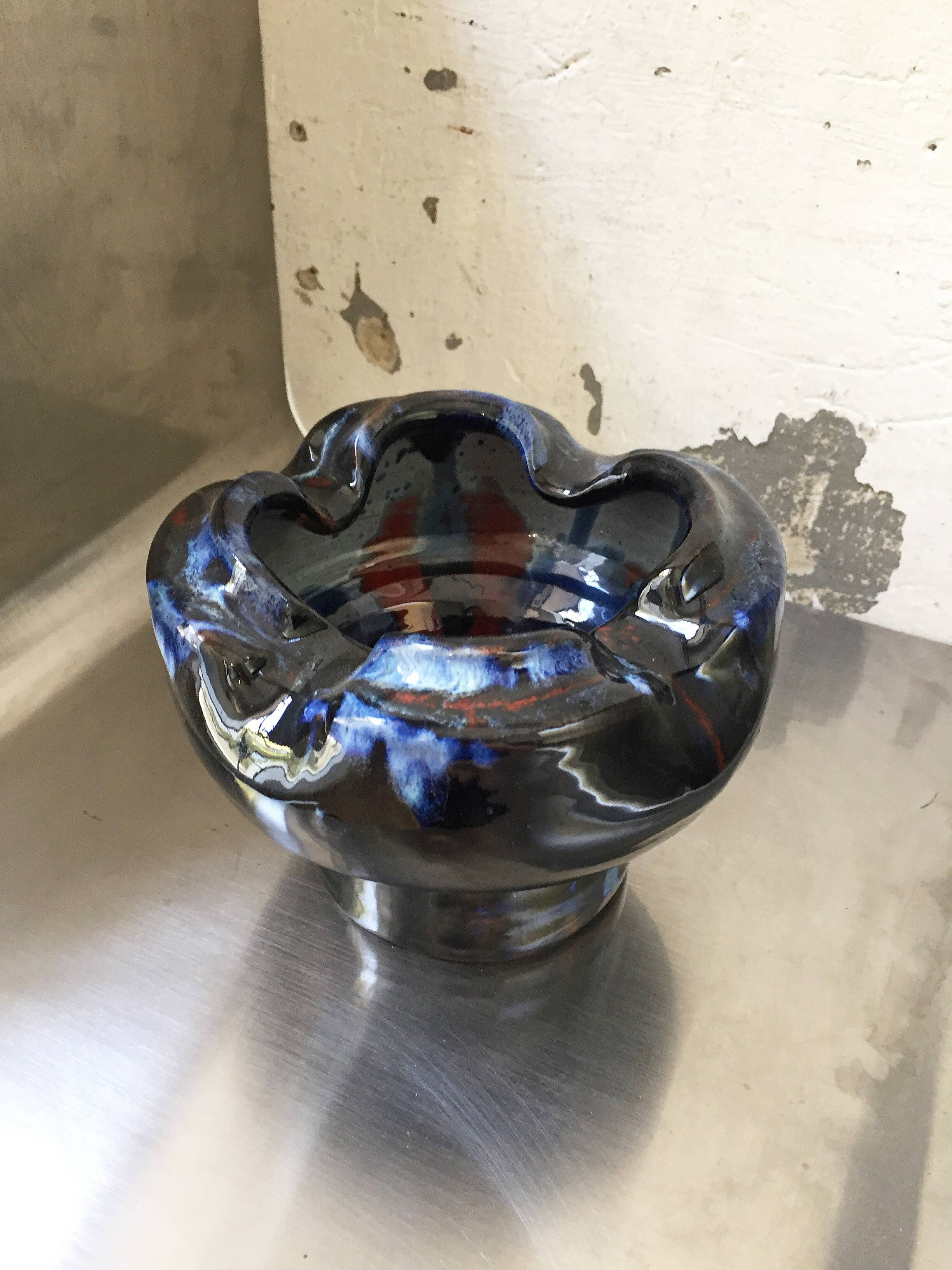 Black ceramic vase