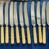 Vintage knife set from Sheffield - Ivory effect handles - 24 pieces