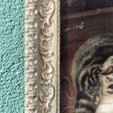 Pair of dog and cat chromolithographs, 19th century