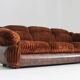 Vintage Italian 3 seater sofa velvet 1970s